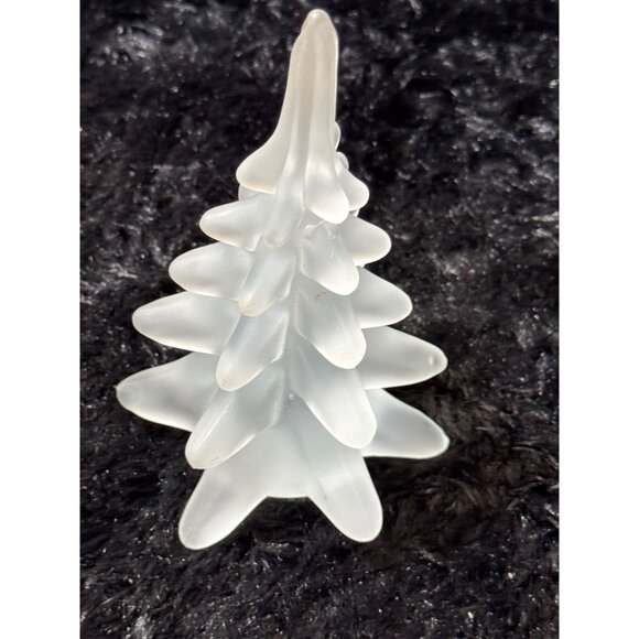 Vintage Frosted Glass Christmas Tree Figurine  Elegant - Picture 3 of 7